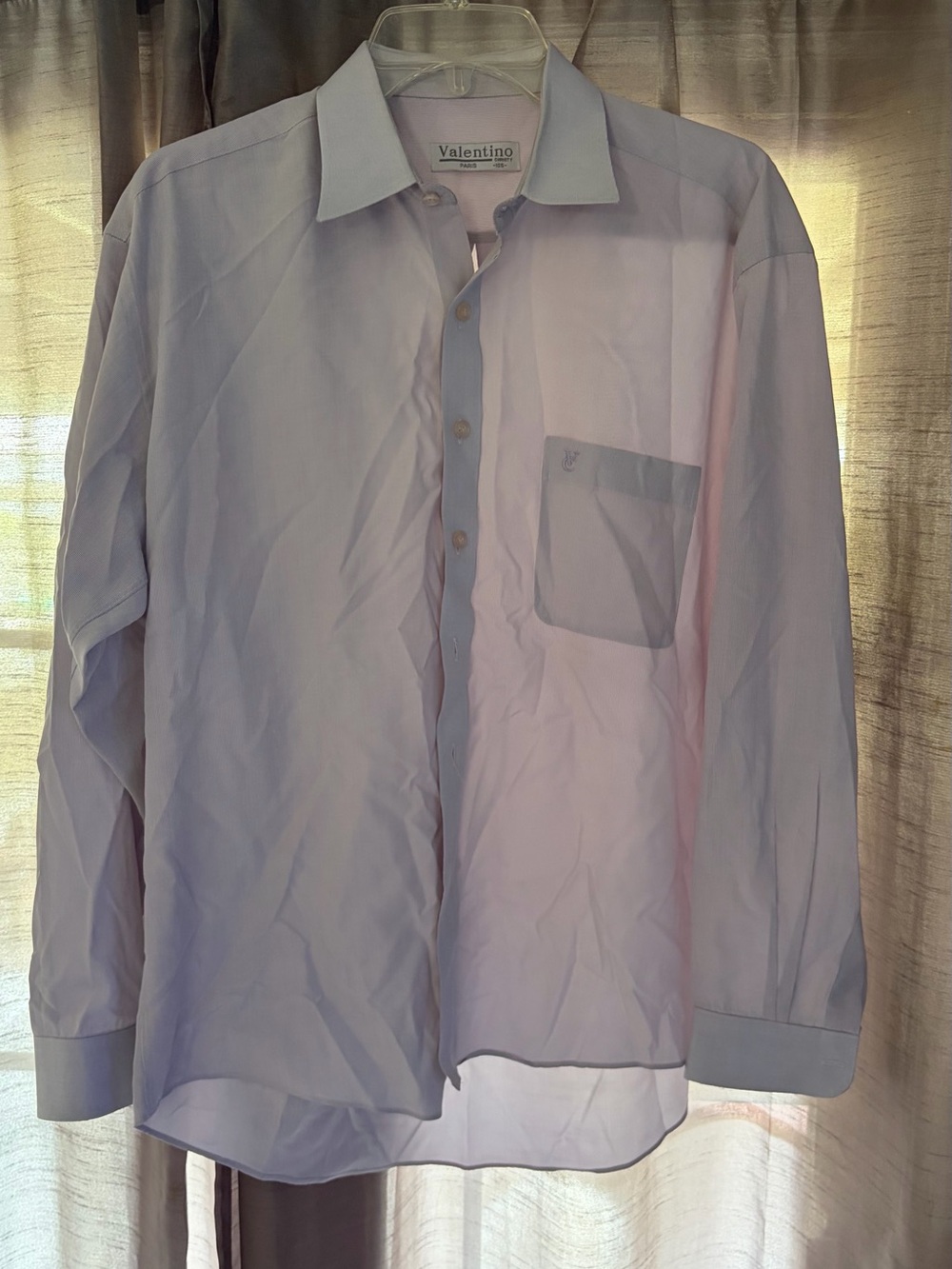 Valentino Pale Blue Men's Long-Sleeve Dress Shirt